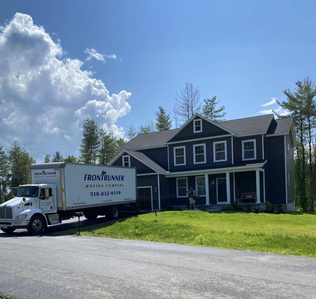 frontrunner moving company truck at a residential home