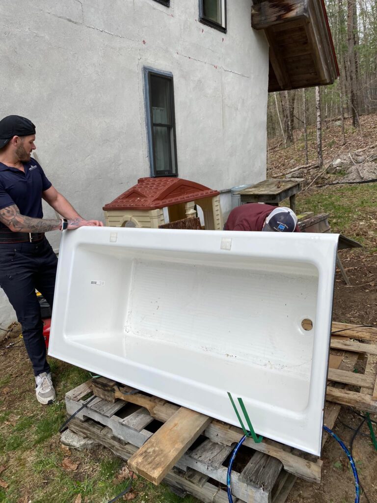 removing bathroom scraps