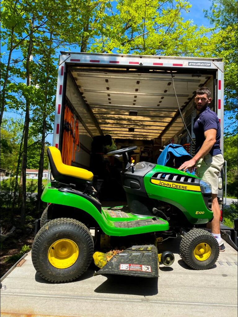 moving a lawn mower