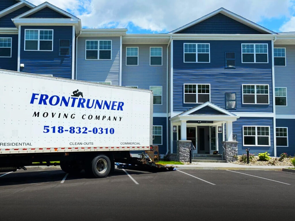 Frontrunner Moving Company truck at a apartment complex