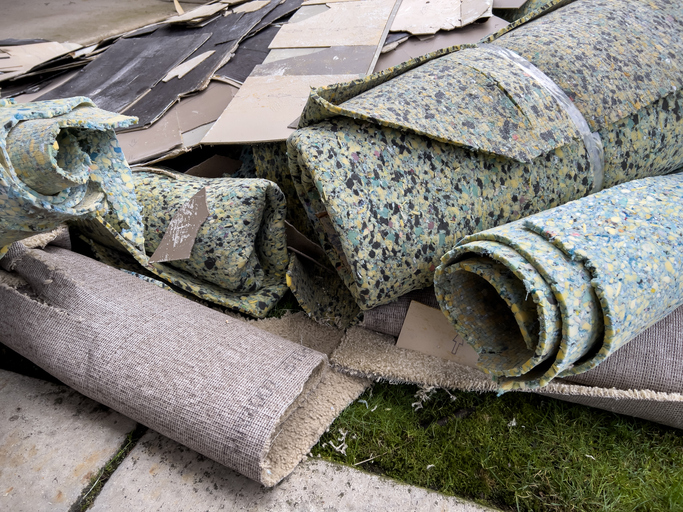 pile of old carpet